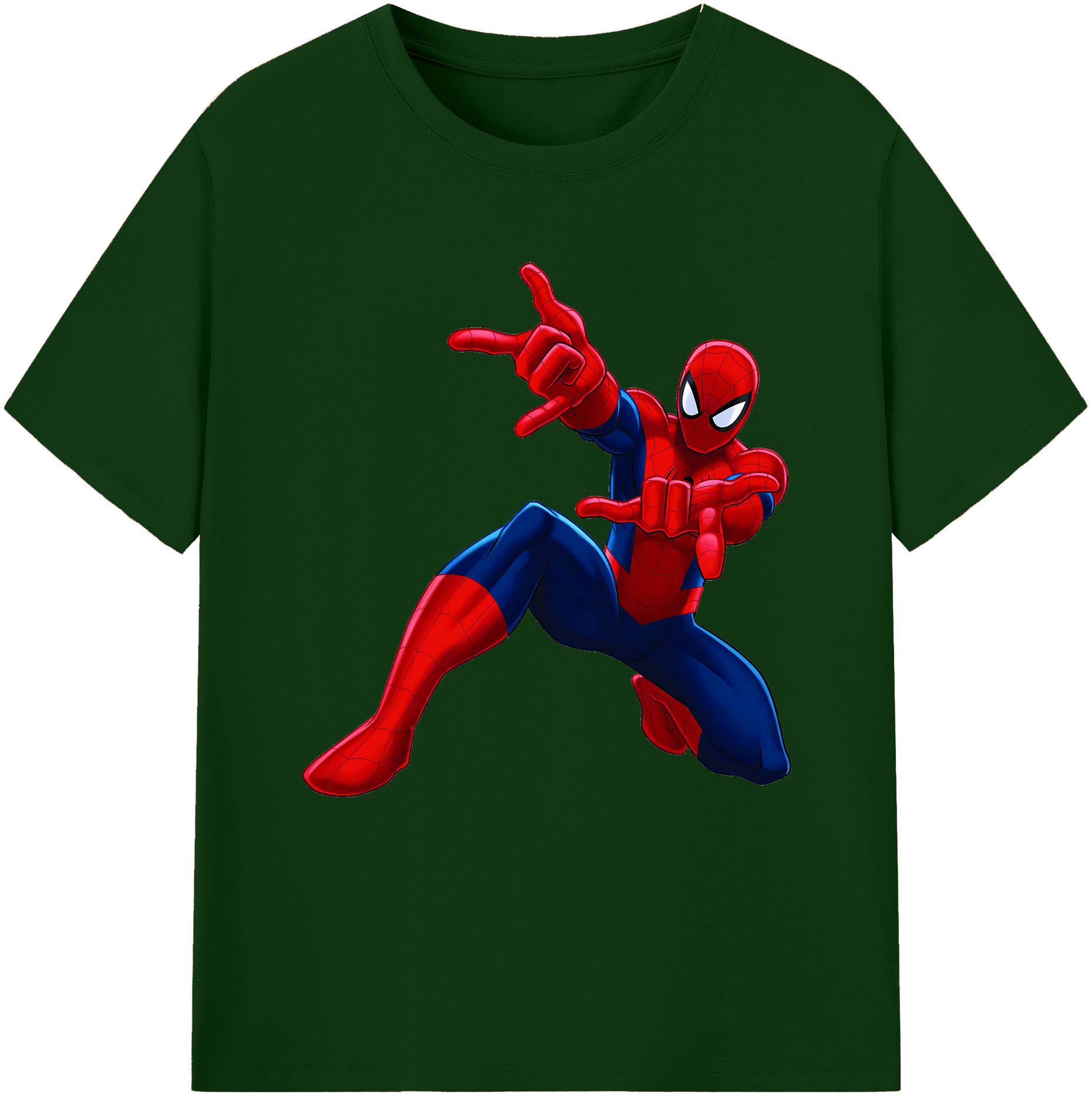 Spider Man スパイダーマン 綿100％半袖Tシャツ（フロントプリント）